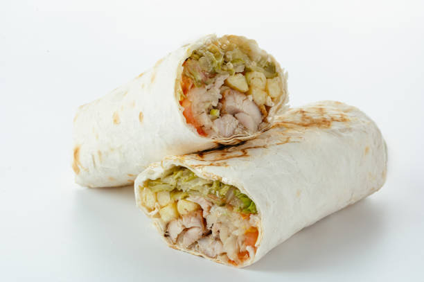 istock Durum doner kebap isolated on white 2156136818