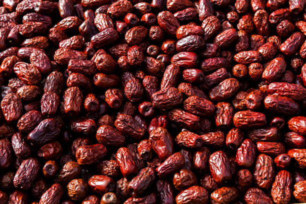 Heap of dried red jujubes