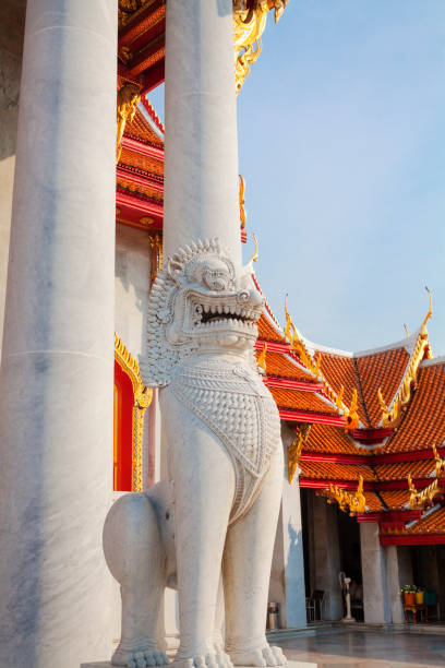 istock Mythological being marble statue at Wat Benchamabophit Dusitwanaram 2156141667