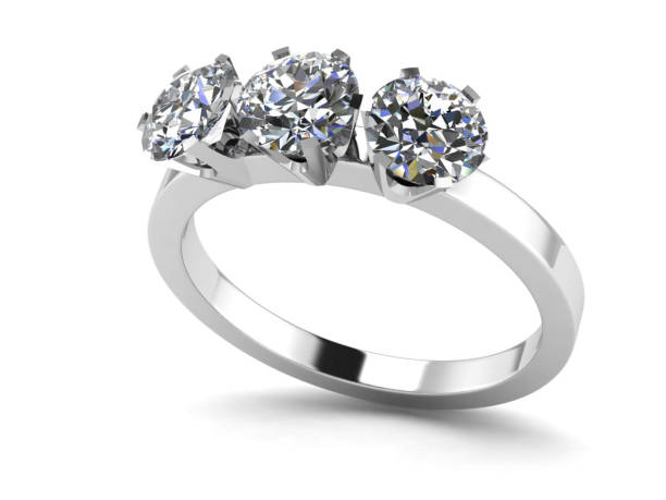 istock Diamonds ring on white gold body shape the most luxurious.3D rendering 2156143251