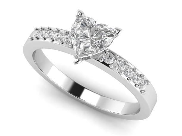 istock Diamonds ring on white gold body shape the most luxurious.3D rendering 2156143308