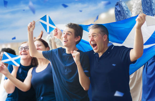 istock Scotland football team supporter on stadium. 2156146032