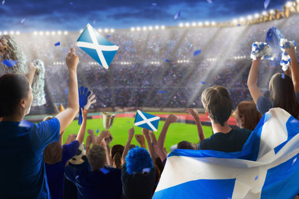 istock Scotland football team supporter on stadium. 2156149348