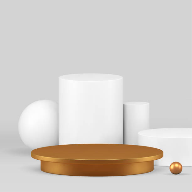 istock 3d geometric podium pedestal mock up for luxury product show presentation realistic vector 2156150620