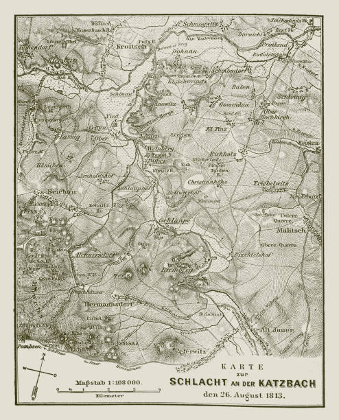 istock Map of the Battle of Katzbach on 26 August 1813 2156152154
