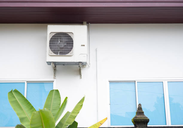 istock Air conditioners installed outside the building along the eaves 2156152327