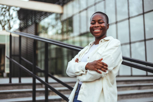 istock Confident Black Female Student with Arms Crossed 2156154199