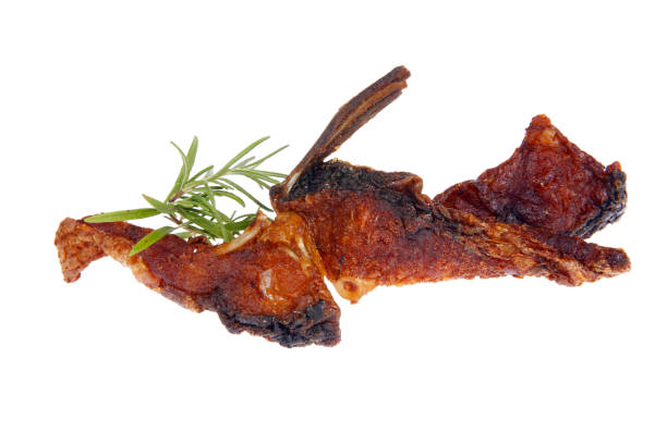 Delicious grilled fish on a white background, grilled fish, dried fish