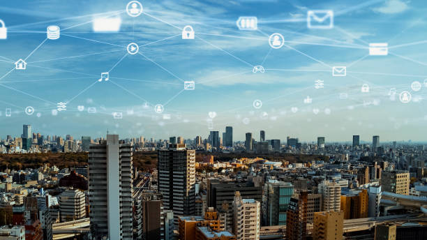 istock Smart city and communication network concept. 5G. IoT (Internet of Things). Telecommunication. 2156156913