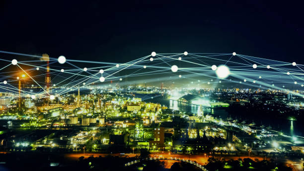 istock Industrial technology concept. Communication network. INDUSTRY 4.0. Factory automation. 2156156920