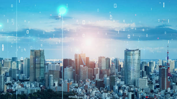 istock Smart city and communication network concept. 5G. LPWA (Low Power Wide Area). Digital transformation. 2156156960