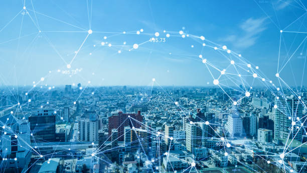 istock Smart city and communication network concept. 5G. IoT (Internet of Things). Telecommunication. 2156156981
