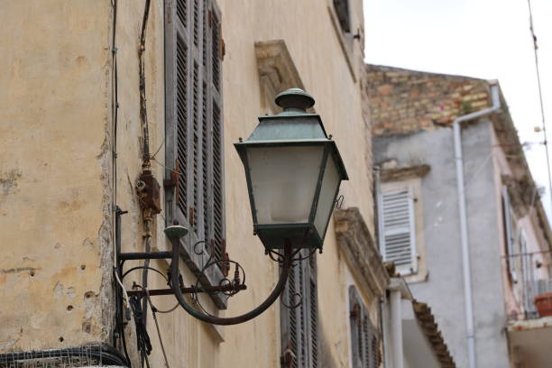istock Old street lamp in Corfu town, Greece 2156157350