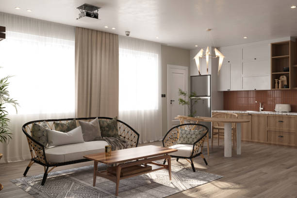 istock Stylish composition of cozy living room interior with copy space 2156162462
