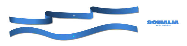 ilustraciones, imágenes clip art, dibujos animados e iconos de stock de cintas de bandera de somalia renderizadas en 3d con sombras - largo longitud