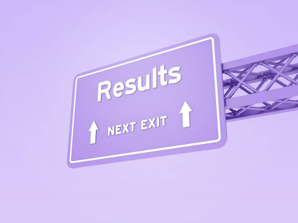 Road Sign with RESULTS Word - Colored Background - 3D rendering
