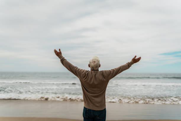 istock Thankful senior man admiring the beach 2156170636