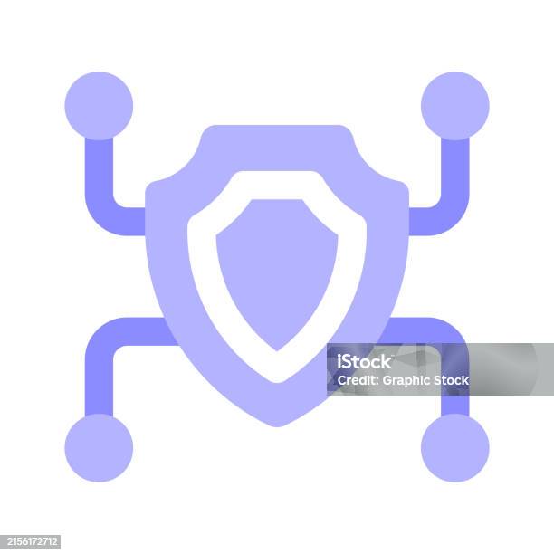 Shield Vector Network Safety Shield With Network Nodes Denoting Vector Of Network Security ...