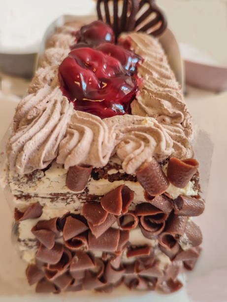 istock Birthday chocolate cake slice  at glasgow scotland england UK 2156173471