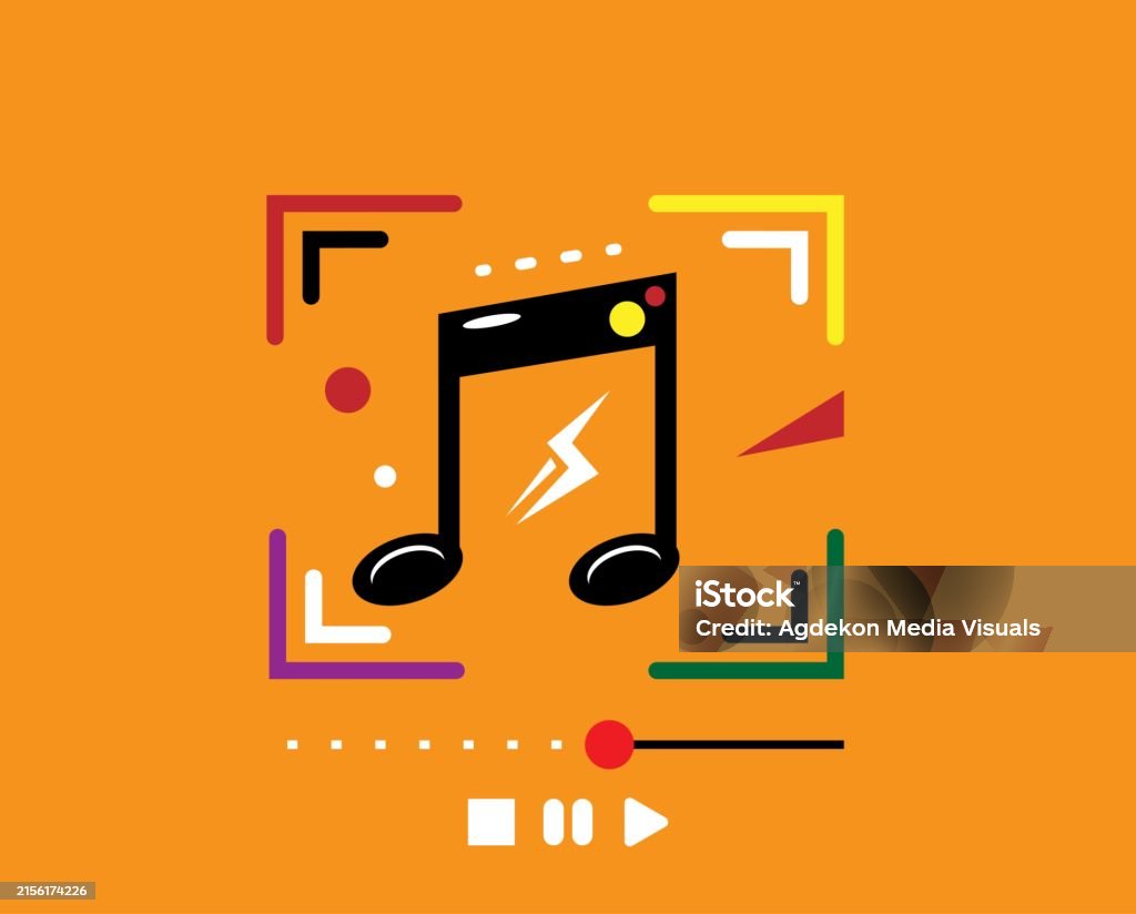 Note Player Music Player Interface With Notes And Buttons Stock Illustration ...