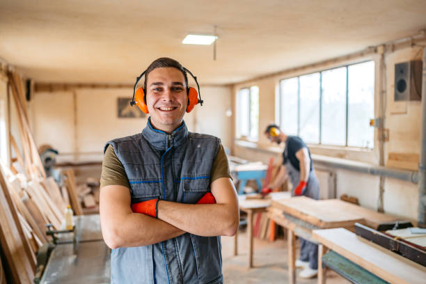 istock Young Male Carpenter In His Workshop 2156174559