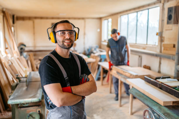 istock Young Male Carpenter In His Workshop 2156174651