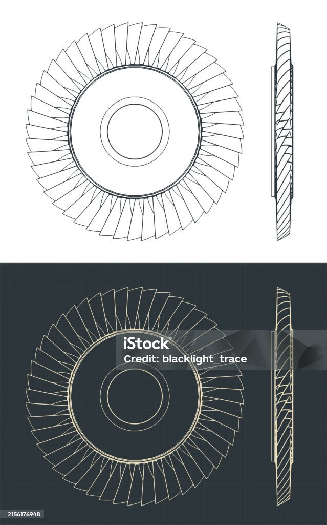 Compressor Rotor Blisk Image Engine Compressor Blisk Blueprints Stock Illustration - Download Image ...