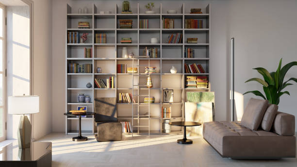 istock Large luxury modern bright interiors Living room mockup illustration 3D rendering image 2156177426