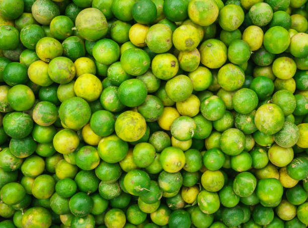 istock Lime citrus fruits in market. 2156179432