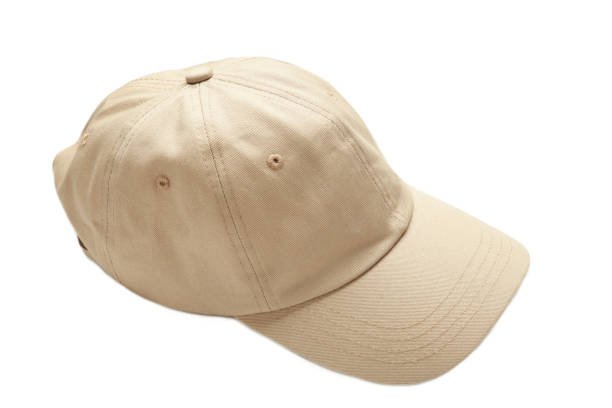 istock Blank cap beige mockup isolated on a white background 2156179615