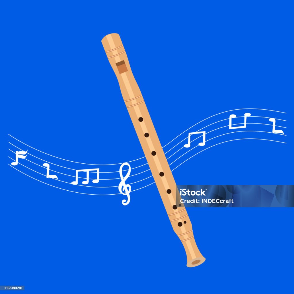 Recorder Element Recorder Instrument With Musical Note Stock Illustration - Download ...