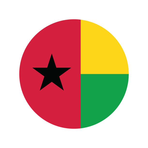 Guinea-Bissau flag. Guinea-Bissau circle flag. Guinea-Bissau flag. Guinea-Bissau circle flag. Flag icon. Standard color. Circular icon logo. Computer illustration. Digital illustration. Vector illustration. premier definition stock illustrations