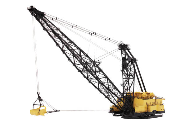 istock Dragline Excavator heavy construction machinery on white background 2156184893