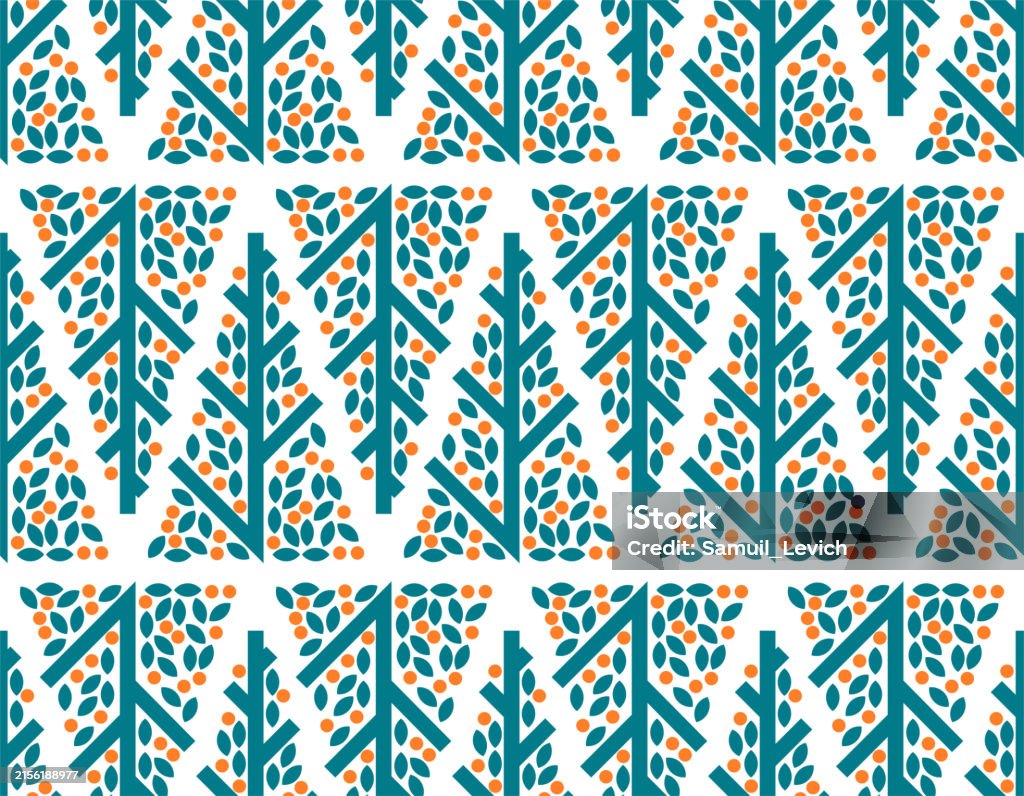 Orange Tree Pattern Seamless Tangerine Tree Background Stock ...