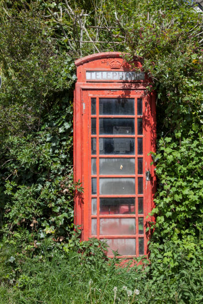 istock Old red telephone kiosk 2156189524