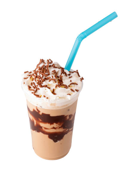 istock iced coffee with cold brew chocolate syrup with whipped cream chocolate sprinkles blue straw top view 2156193013