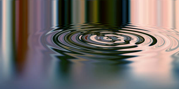 istock Waves, ripple and design with water drop pattern with mockup for 3d, digital and texture. Environment, reflection and futuristic with liquid in background for abstract, sustainability and art deco 2156199478