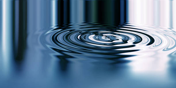 istock Waves, ripple and design with water drop pattern with mockup for 3d, digital and texture. Environment, reflection and futuristic with liquid in background for abstract, sustainability and art deco 2156199481