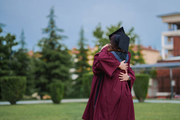 Part of a Series: group of college students  graduation day.