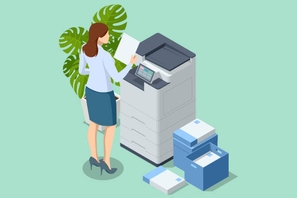 Isometric Office Multi-function Printer scanner. Print, copy, scan, fax. For office documents, presentations and marketing collateral, with enterprise-level performance Isometric Office Multi-function Printer scanner. Print, copy, scan, fax. For office documents, presentations and marketing collateral, with enterprise-level performance. barcode scanner isometric stock illustrations