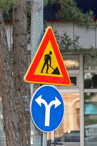 istock Road works in city 2156221885