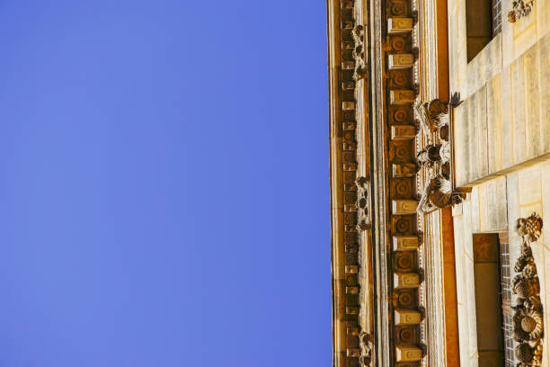 istock Low angle view of a building aha blue sky 2156224254