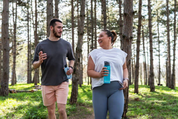 Couple jogging at the park