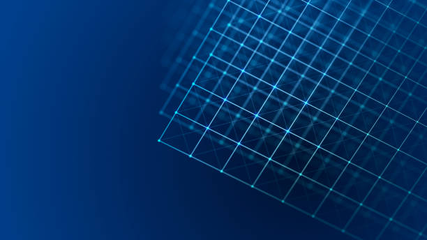 istock 3D cube of lines and dots. Wireframe polygonal element on dark background. Science and technology. 3d rendering 2156234179