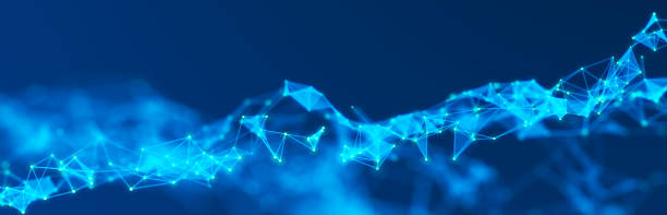 istock Abstract illustration with connected dots and lines. Digital network background. The concept of science, technology. 3D 2156235350