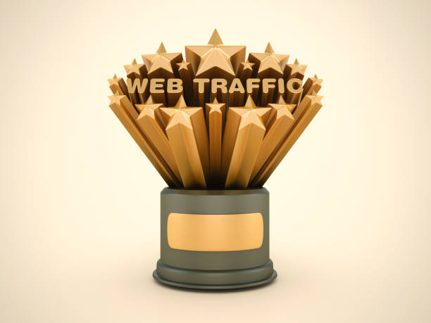 istock Gold Stars with Web Traffic on Trophy 2156236194
