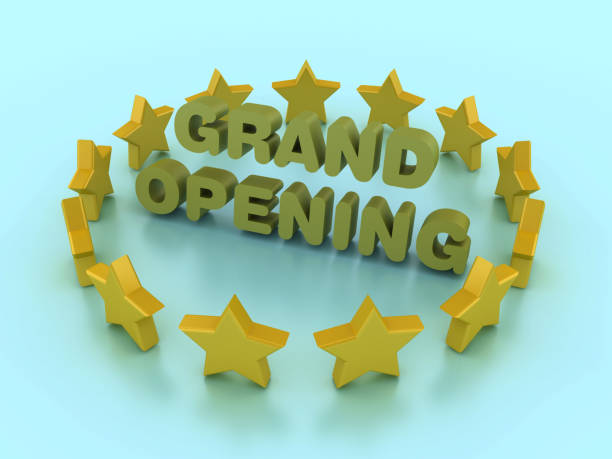 istock 3D Stars with Grand Opening Phrase 2156236264