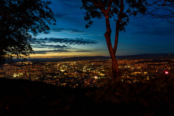 istock Mtatsminda Park Sunset: Tbilisi's Majesty in Panoramic View with Holy Trinity Cathedral 2156237637