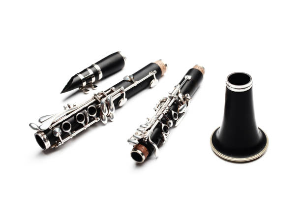 Clarinet woodwind instrument isolated. Orchestral music instrument on white background