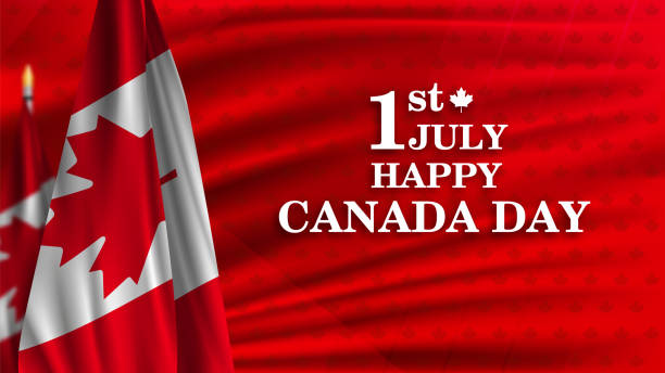 istock Happy Canada Day background with national flag and red maple leaf. Independence day of Canada. 2156240892
